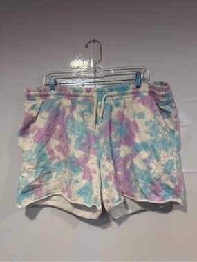 Tie-Dye Pastel Purple and Blue Original Use Lounge Shorts - Women